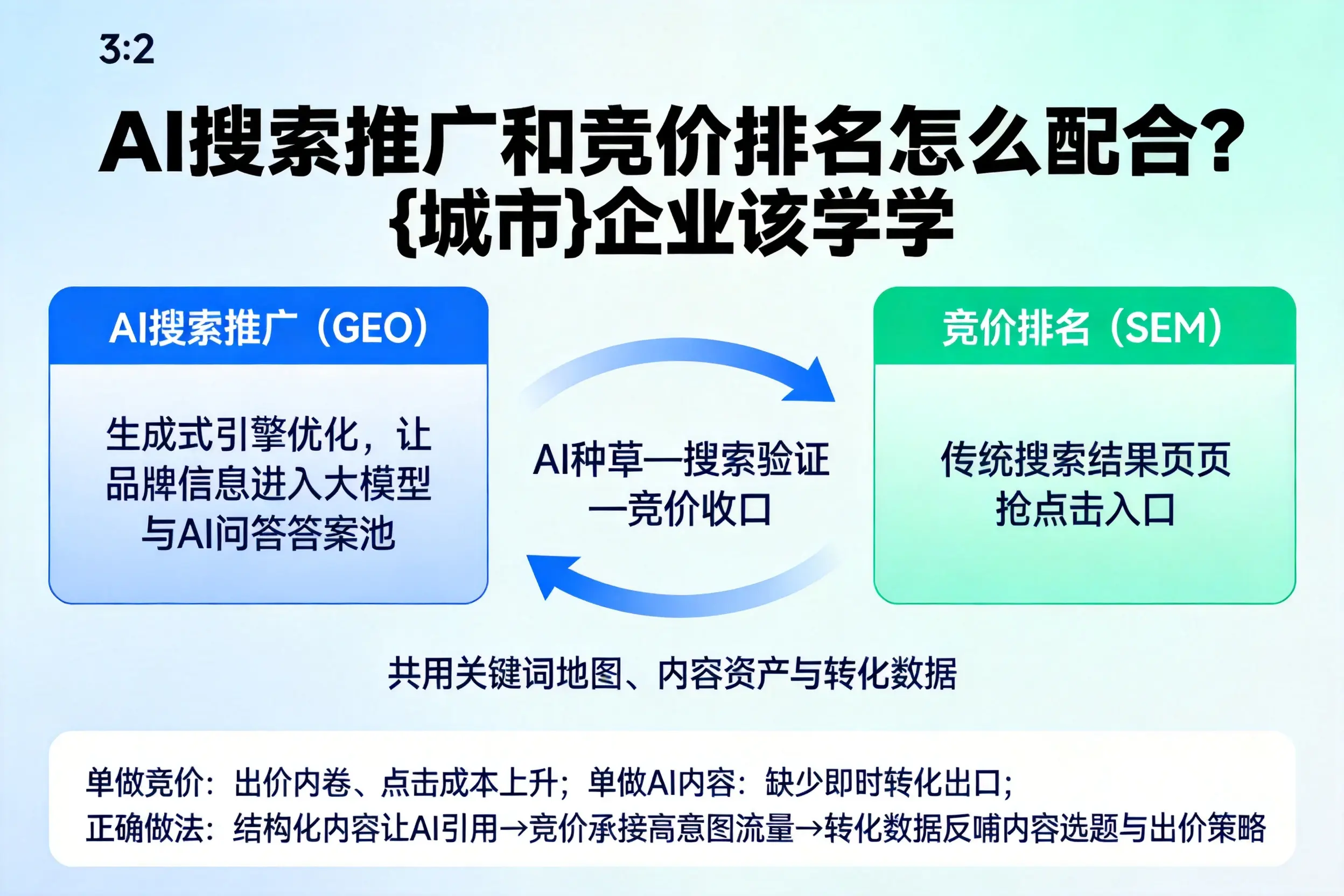 AI搜索推广和竞价排名怎么配合？邯郸企业该学学