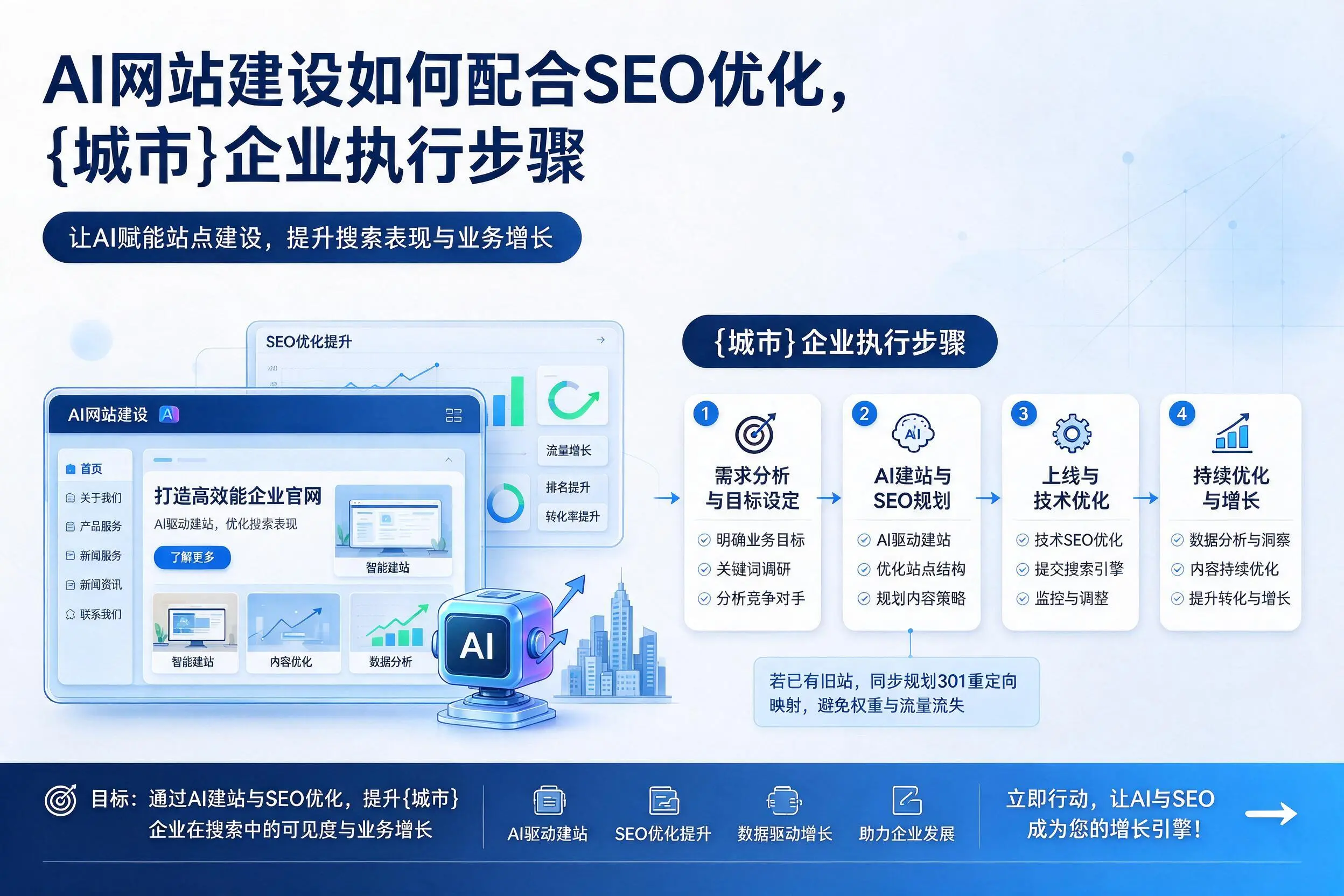AI网站建设如何配合SEO优化，邯郸企业执行步骤